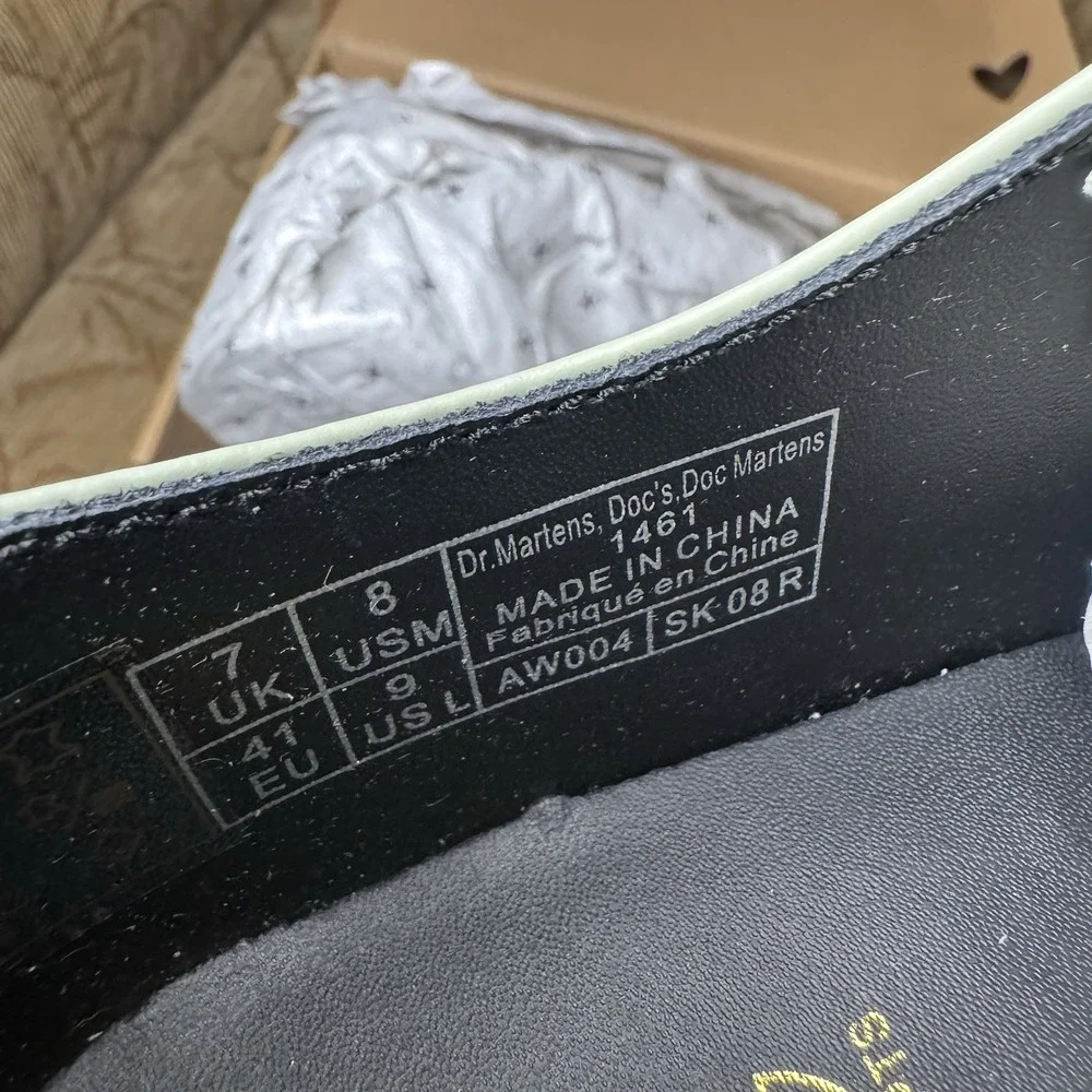 DR.‎ MARTENS 1461 CONCEPTS SIZE 8 AW004 BLACK GREEN  LEATHER DERBY SHOES